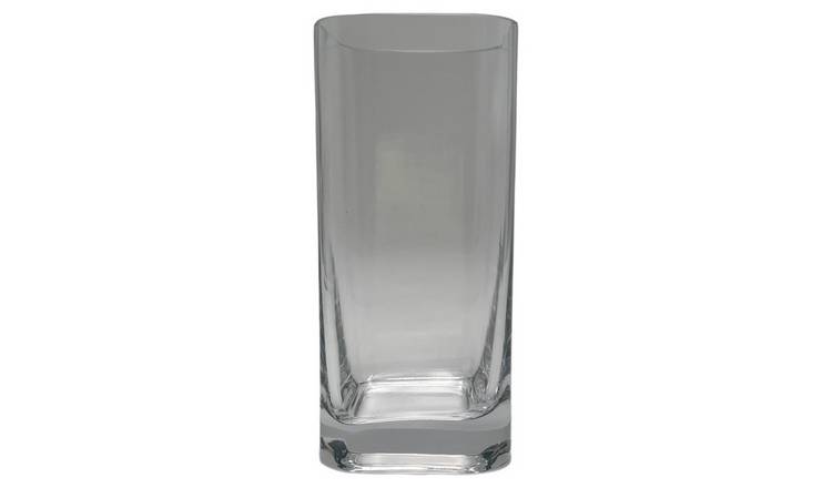 Habitat Small Round Edge Square Glass Vase - Clear