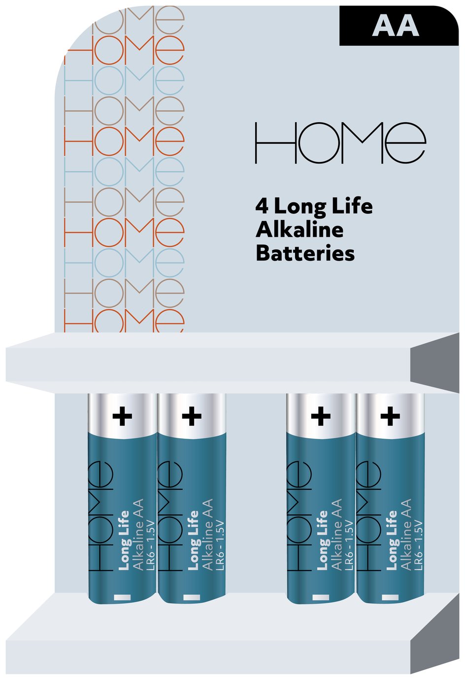 HOME AA Alkaline Batteries - Pack of 4 