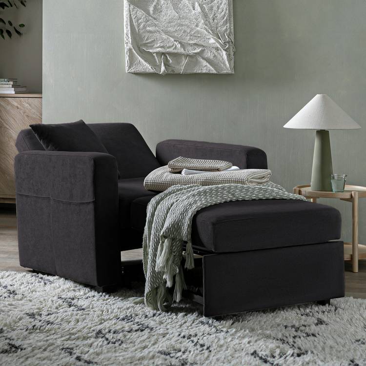 Habitat Reagan Fabric Chairbed - Charcoal 0