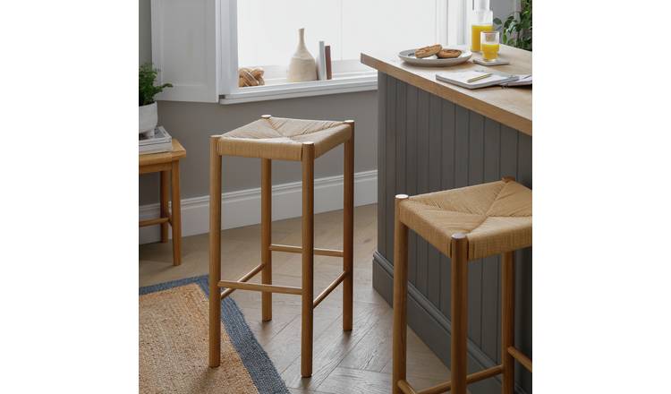 Buy Habitat Hanna Oak Bar Stool Natural Bar stools Habitat