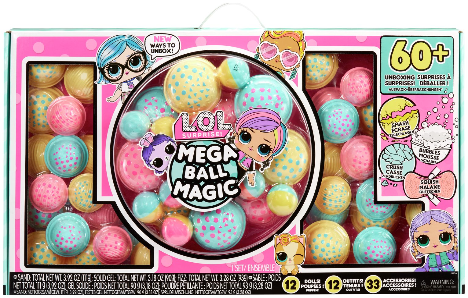 LOL Surprise Mega Ball Magic Doll Playset - 13inch/33cm