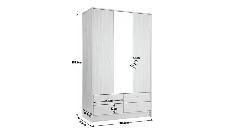 Argos malibu deals 3 door wardrobe