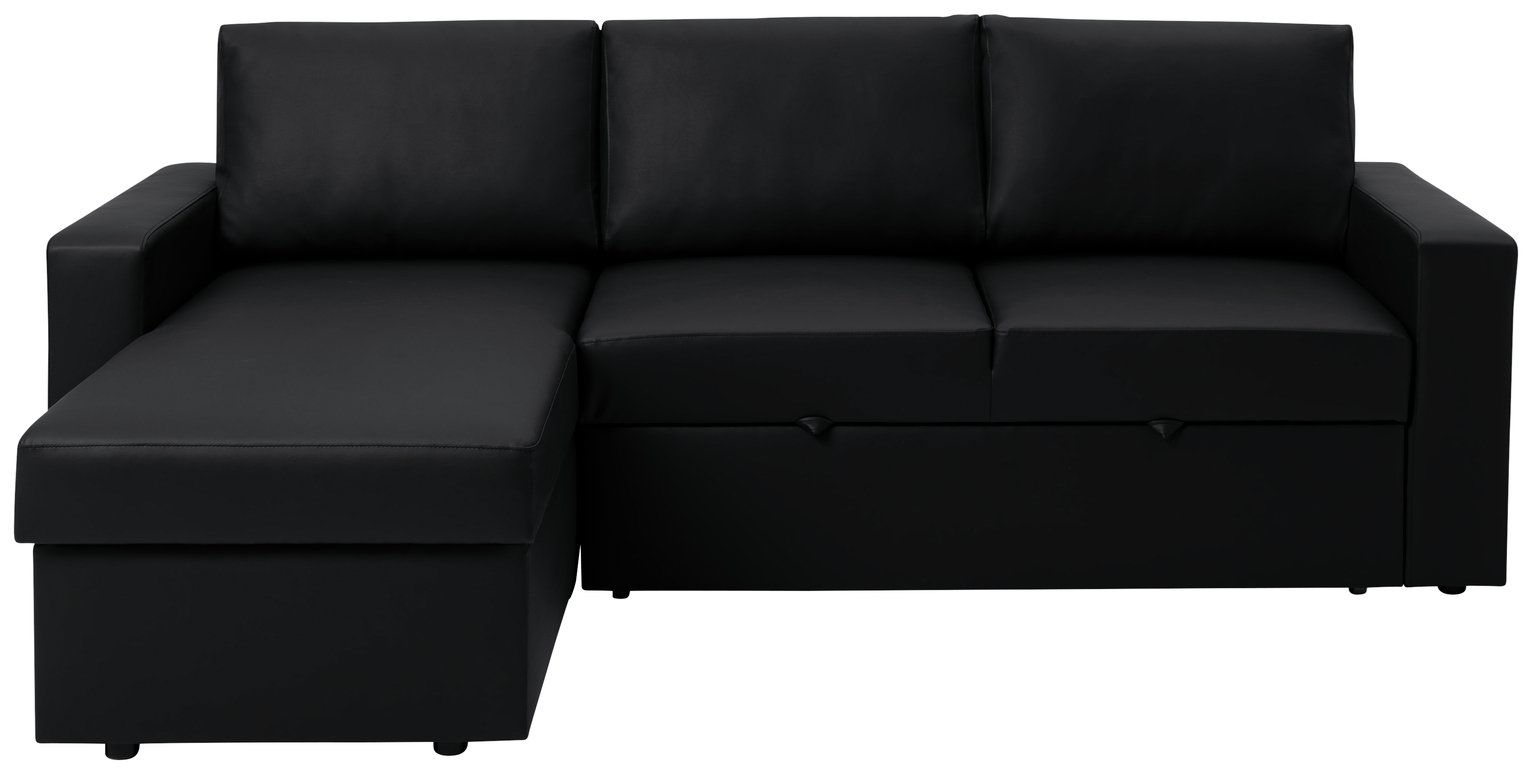 Argos Home Miller Faux Leather Left Hand Corner Sofa Bed 