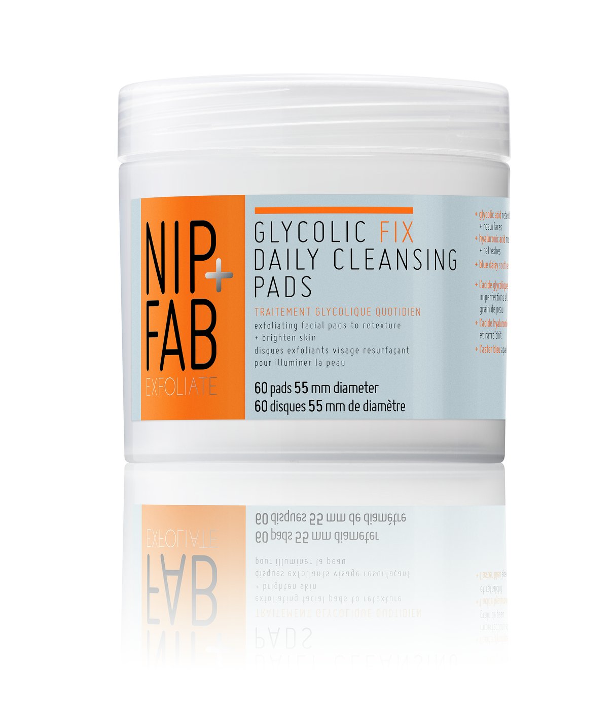 NIP   FAB Glycolic Fix Cleanising Pads - 80ml