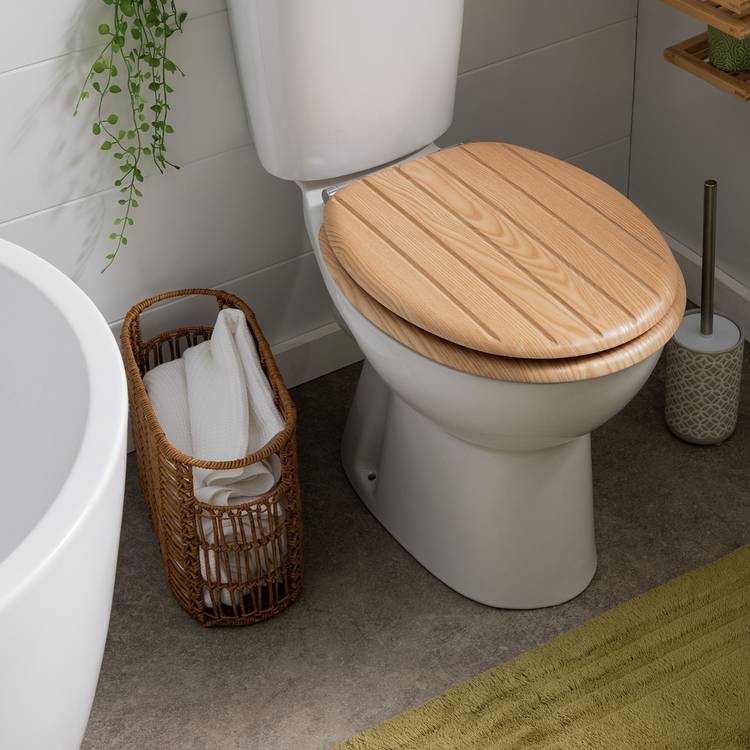 Argos Home Moulded Wood Toilet Seat - Natural 0