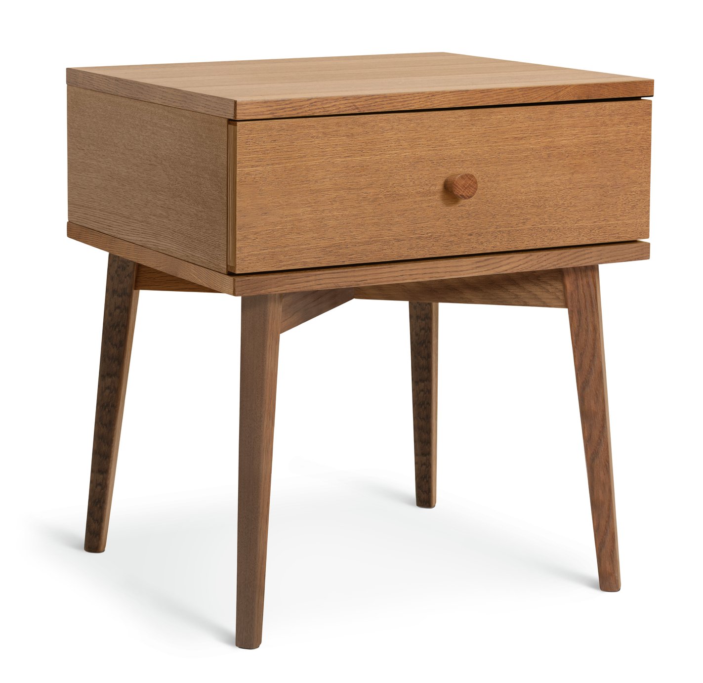 Habitat Kirk 1 Drawer Bedside Table - Walnut