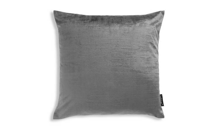 Buy Habitat Textured Velvet Cushion Cover Grey 43X43cm Argos