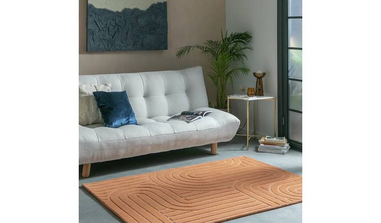 Habitat Mirage Carved Ginger Cut Pile Rug - 230x160cm