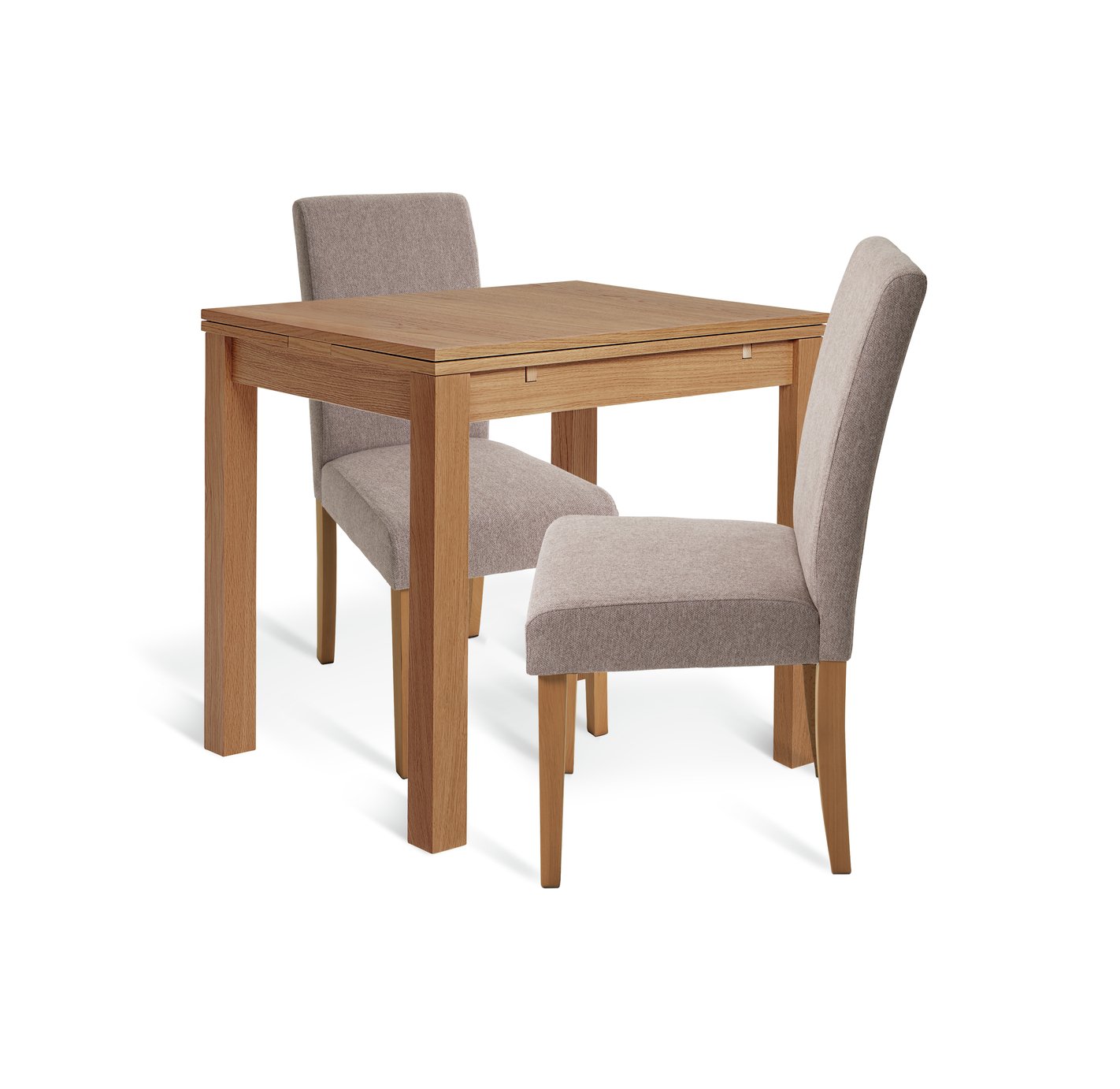 Habitat Clifton Wood Dining Table & 2 Brown Chairs