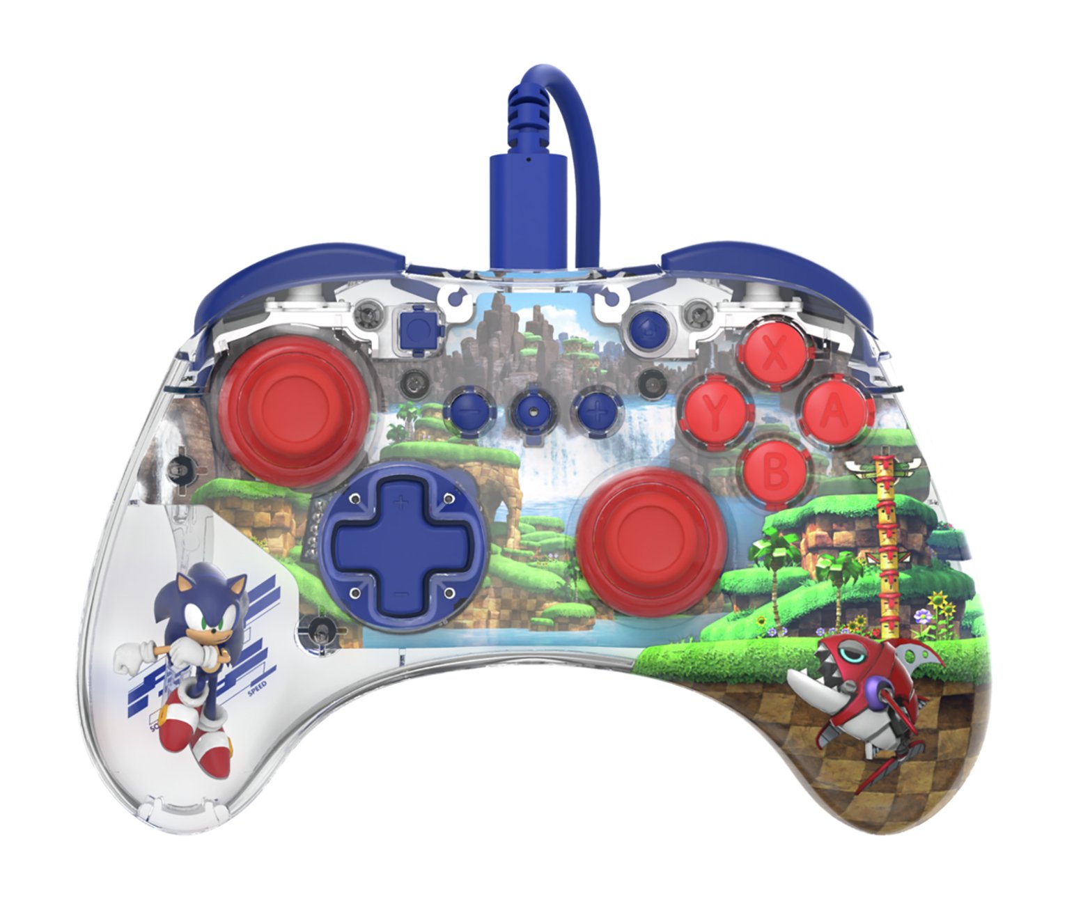 PDP Official Switch REALMz Wired Controller - Sonic Green