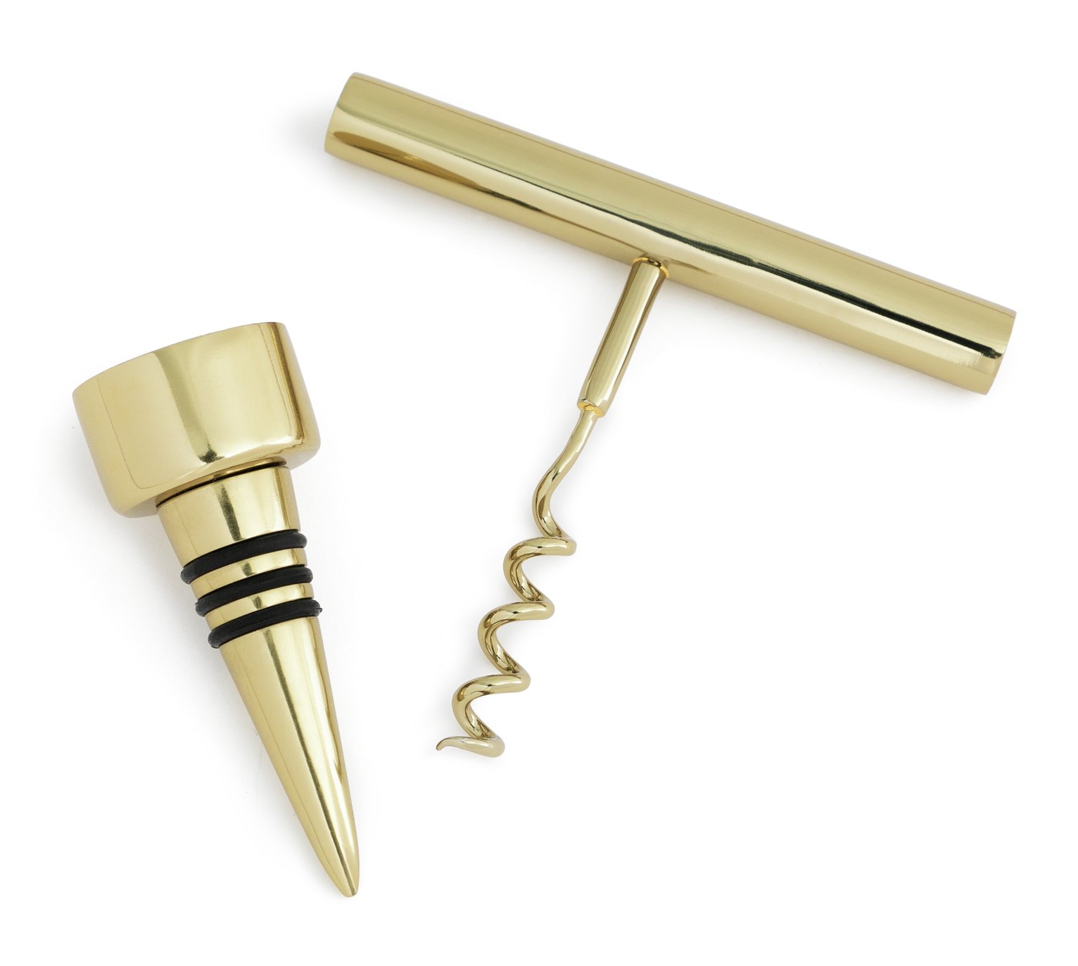 Habitat Gold Tone Corkscrew and Stopper Set