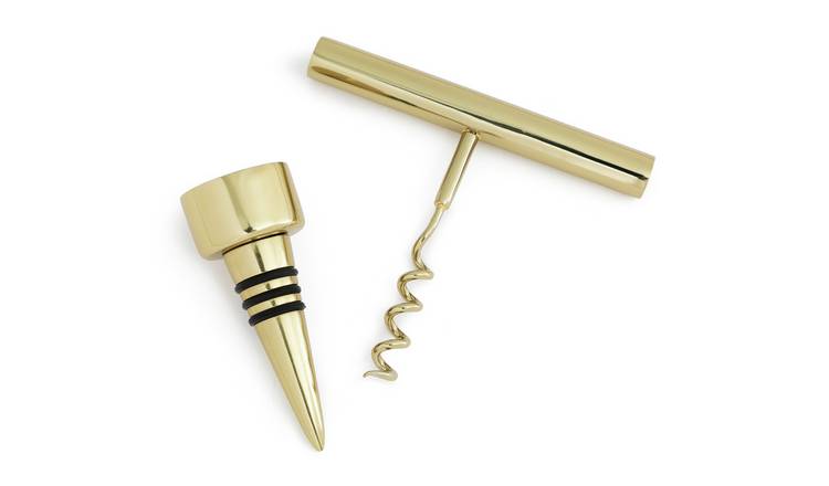 Habitat Gold Tone Corkscrew and Stopper Set