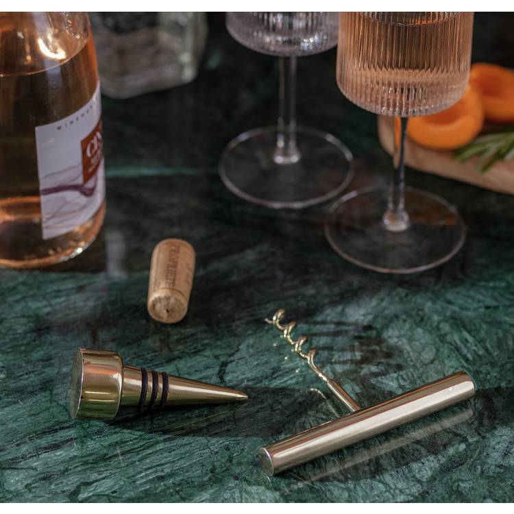 Habitat Gold Tone Corkscrew and Stopper Set 0