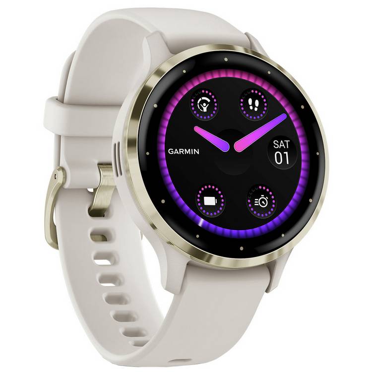 Garmin Venu 3S GPS Smart Watch - Ivory/Soft Gold 0