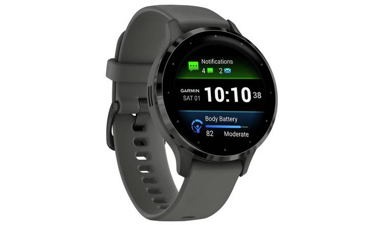 Buy Garmin Venu 3S GPS Smart Watch Pebble Grey Slate Argos