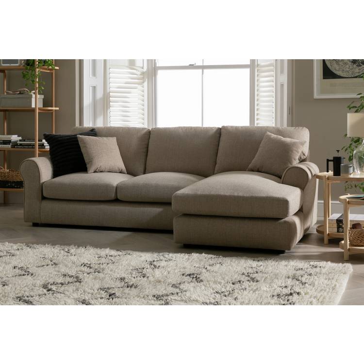 Argos Home Lisbon Fabric Right Corner Chaise Sofa - Grey 0