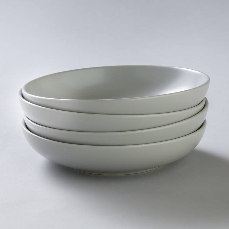 Habitat Brights 4 Piece Stoneware Pasta Bowls - Matt Grey 0