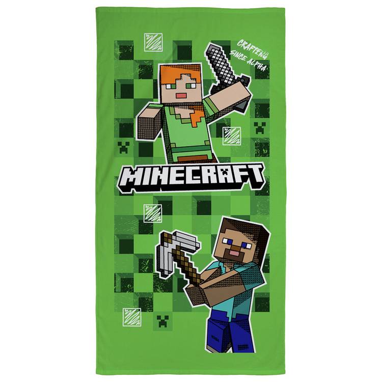 Minecraft Alpha Towel - Multicoloured- 70x140cm 0