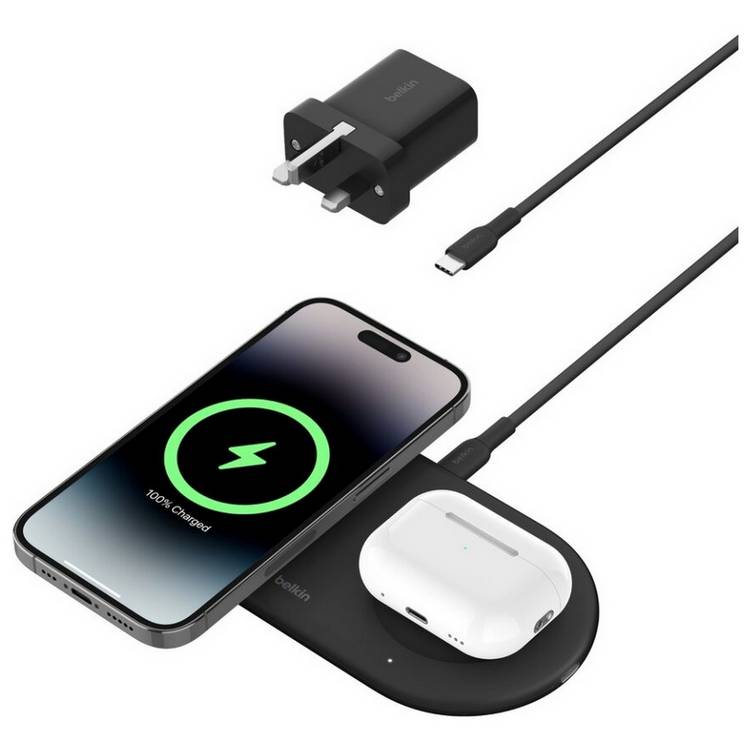 Belkin 2 in 1 MagSafe Compatible Wireless Charger 15W Black 0
