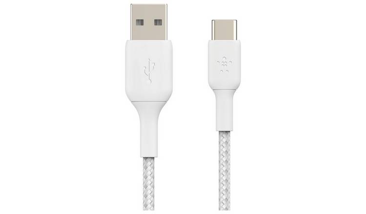 Belkin Braided USB-C to USB-A 1m Cable - White