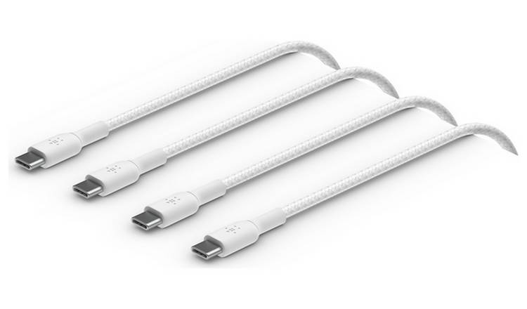 Belkin Braided USB-C 1m Two Pack Cables - White