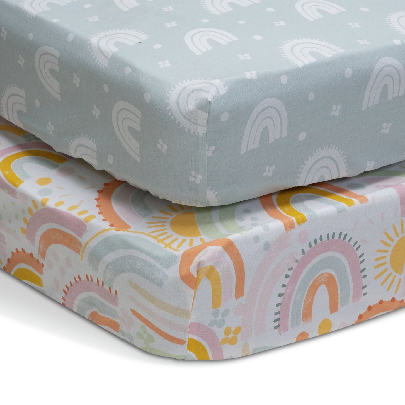 Habitat Rainbow Nursery Twin Fitted Sheets - Cot bed