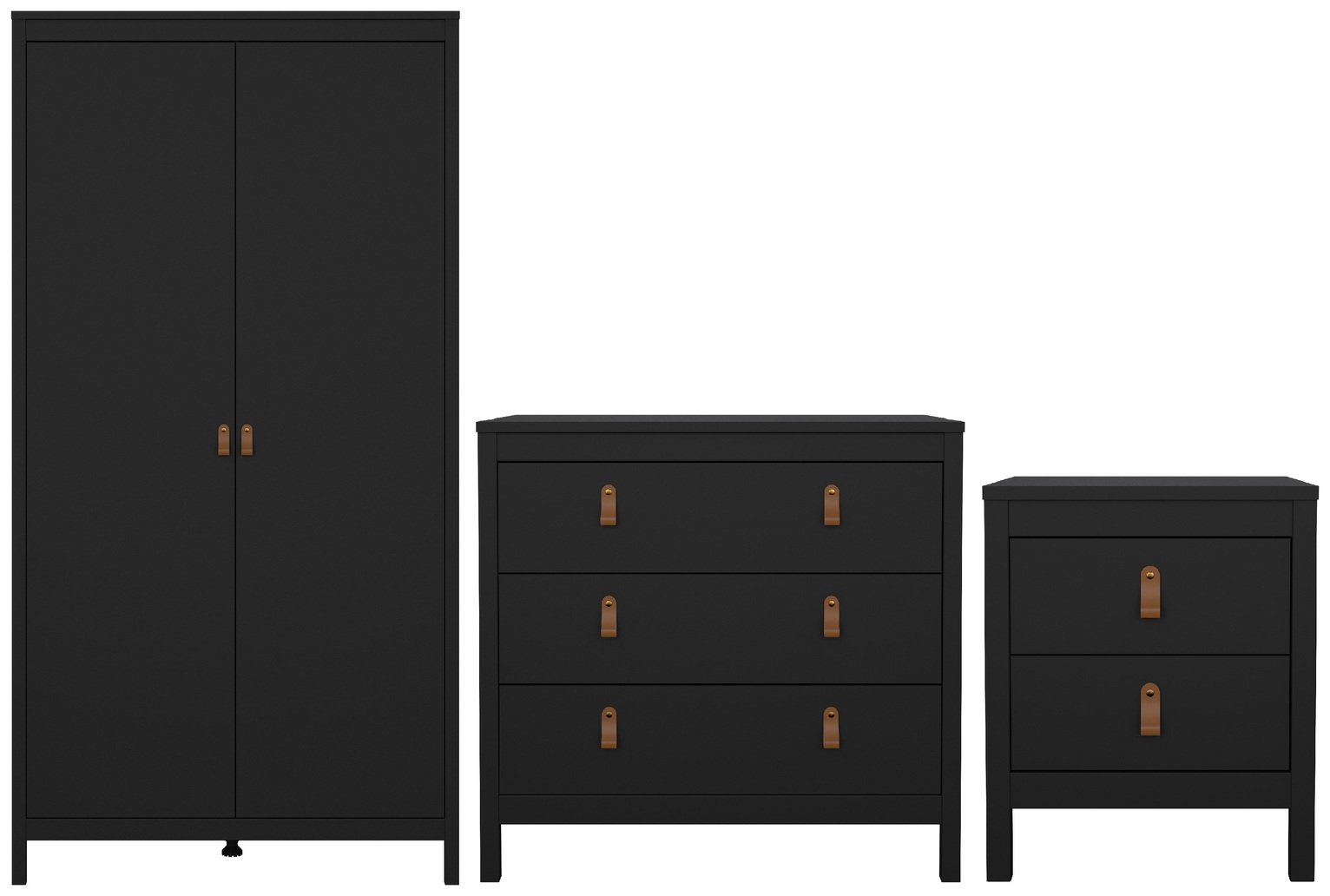 Tvilum Madrid 3 Piece 2 Wardrobe Set - Black