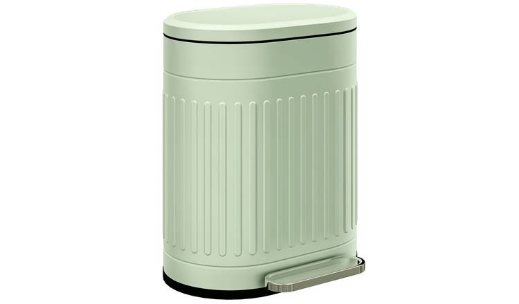 HOMCOM 20L Metal Pedal Bin with Inner Bucket - Light Green