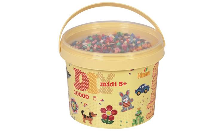 Hama 10K Beads In A Bucket & 5 Pegboard Craft Set