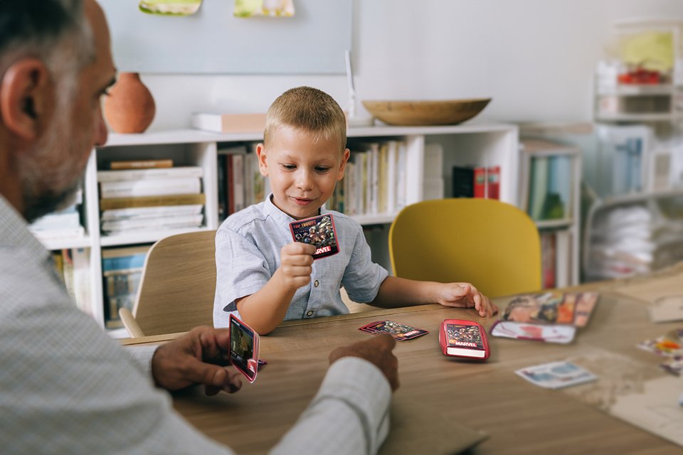child and adult playing games