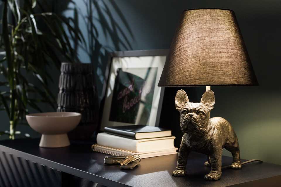 French bull dog table lamp.