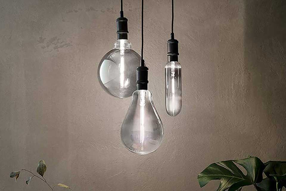 Giant bulb with filament in smoky grey.