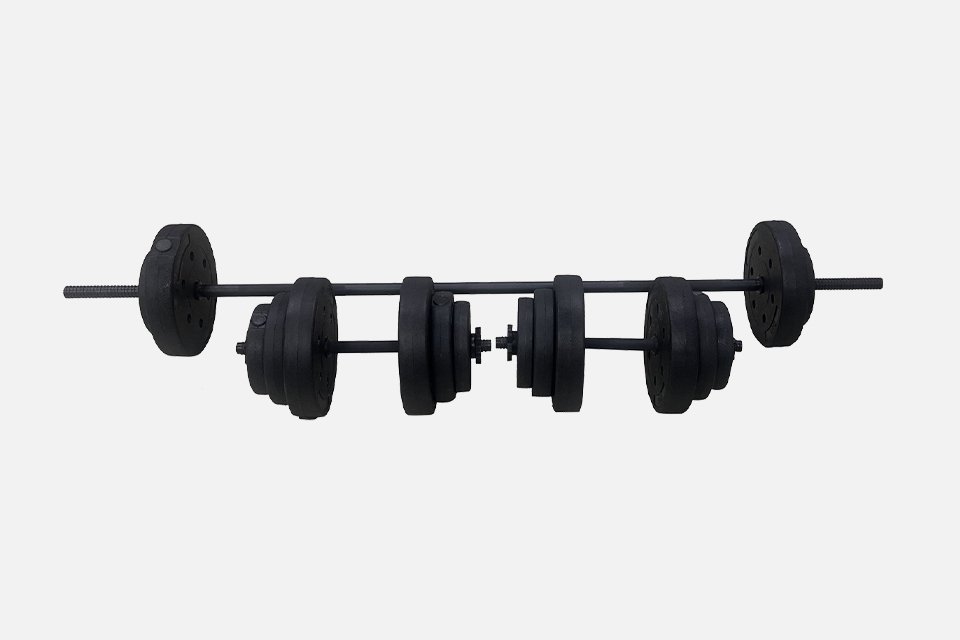Opti Vinyl 50kg Dumbbell and Barbell Set.