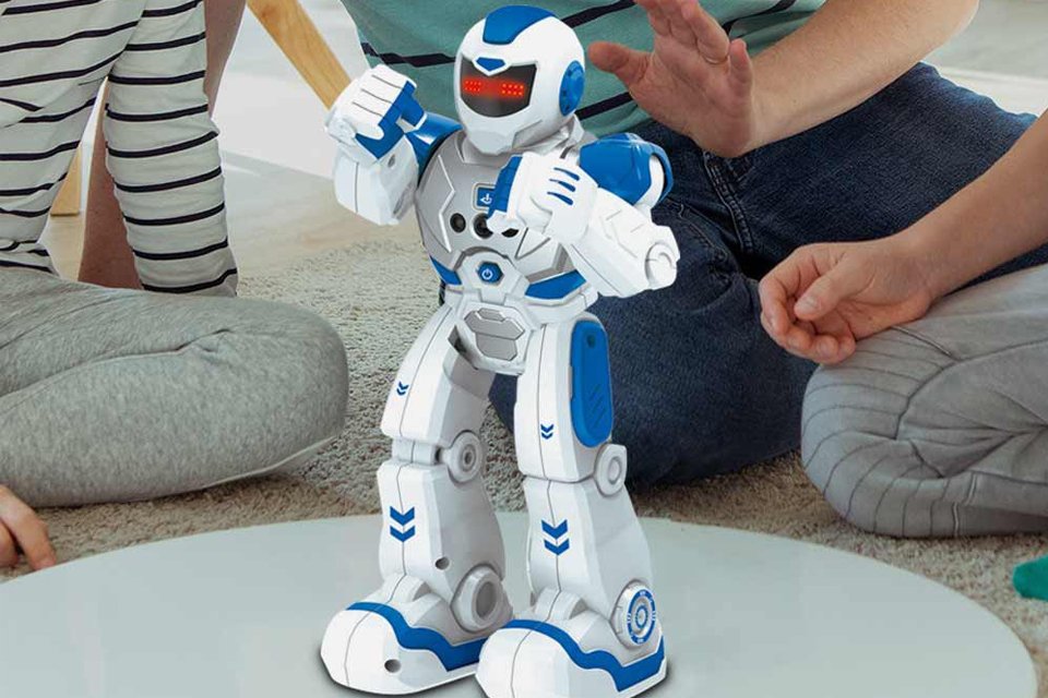 Children playing with a Menkind RED5 Radio Controlled Motion Robot.