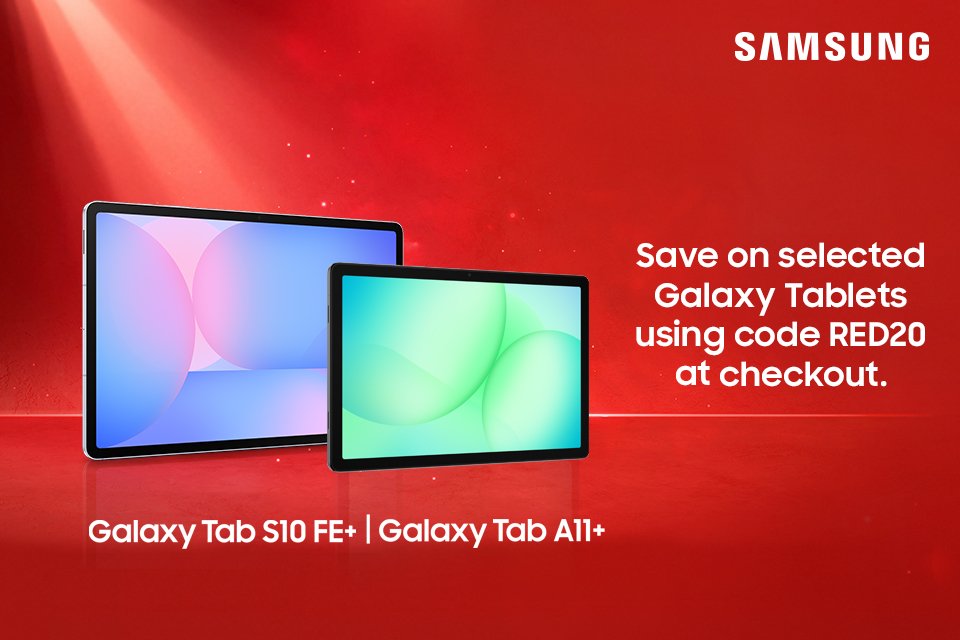 Save up to 20% on selected Galaxy tablets. Use code RED20 at checkout.