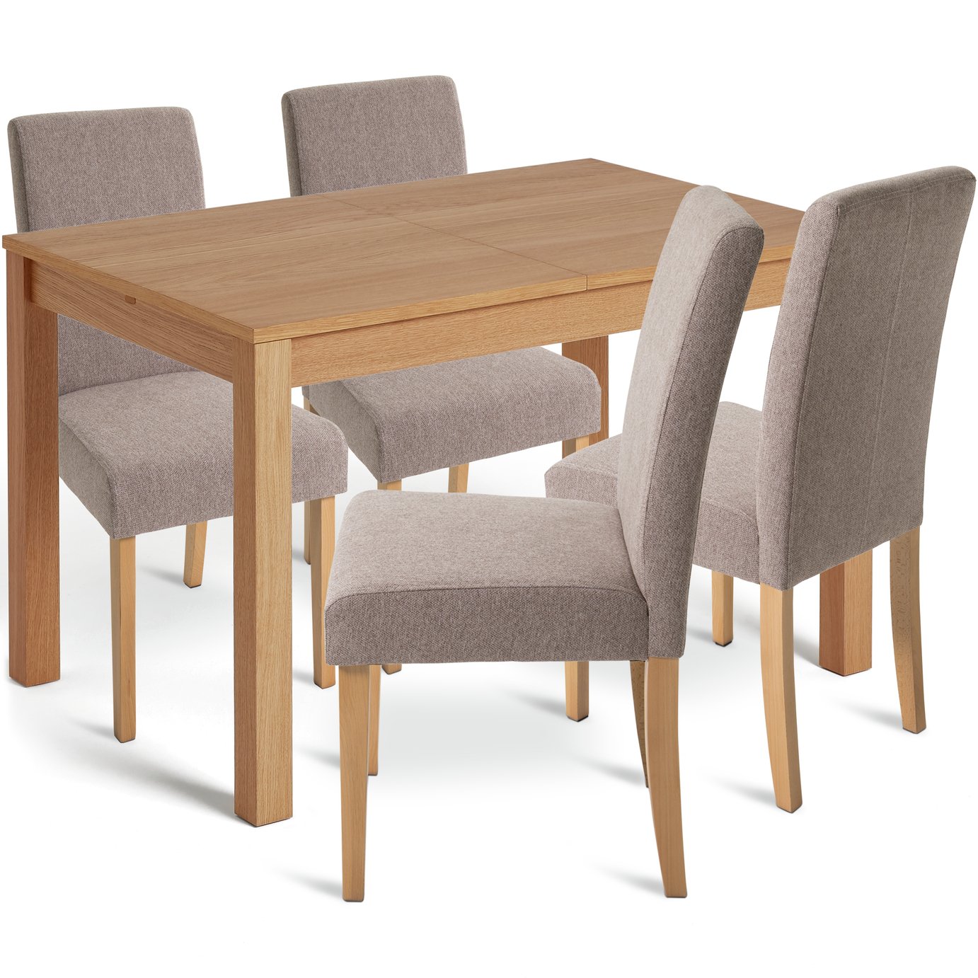 Habitat Clifton Wood Extending Dining Table & 4 Brown Chairs