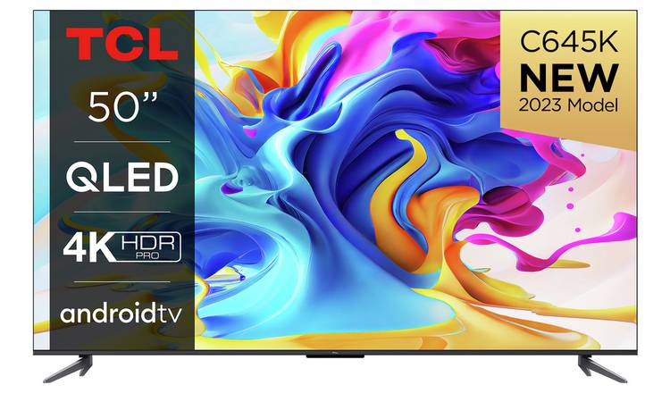TCL 50 Inch 50C645K Smart 4K Ultra HD HDR QLED Android TV