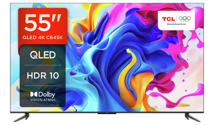 Buy TCL 55 Inch 55C645K Smart 4K Ultra HD HDR QLED Android TV ...