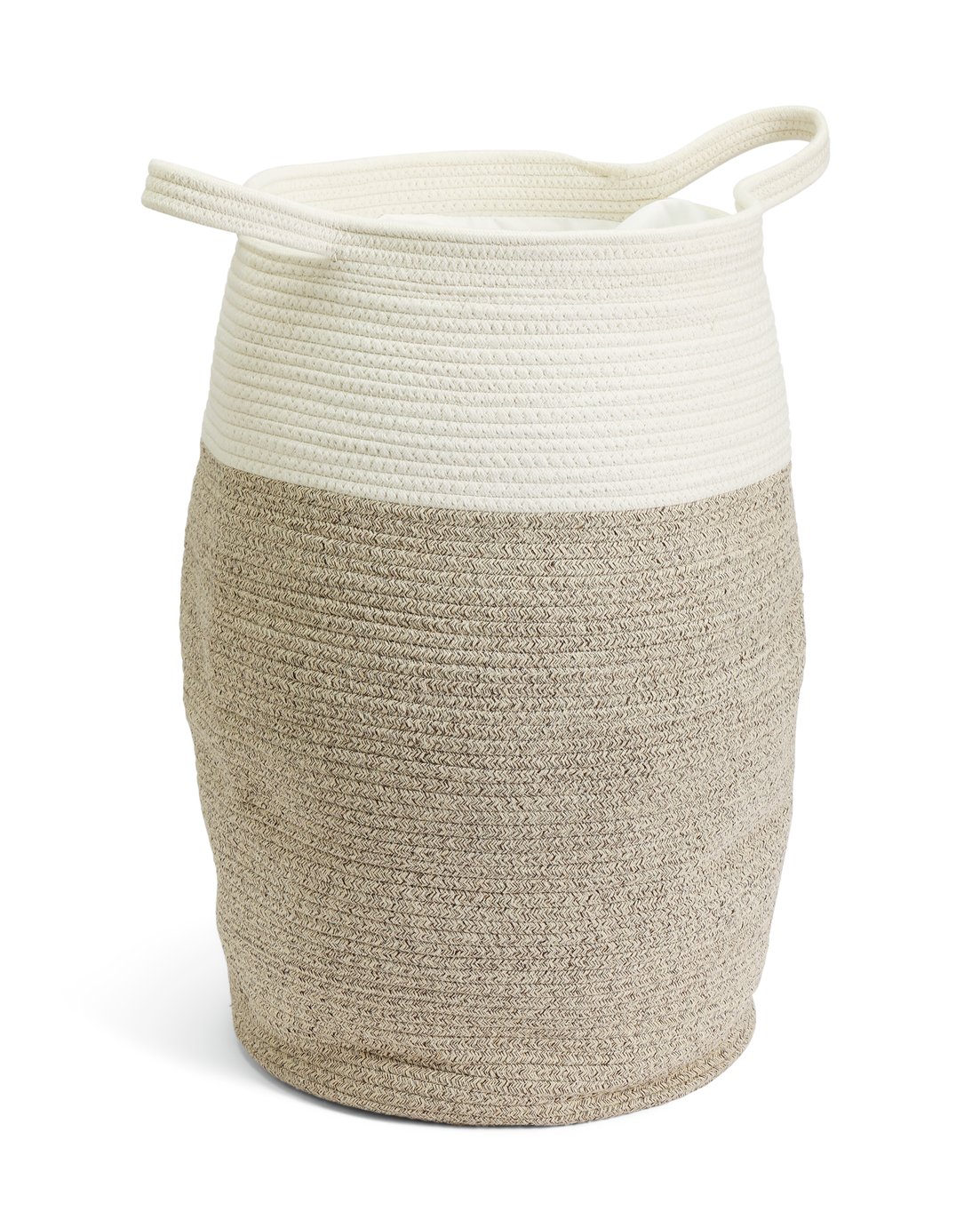 Habitat Grey and Neutral Cotton Rope Laundry Basket.