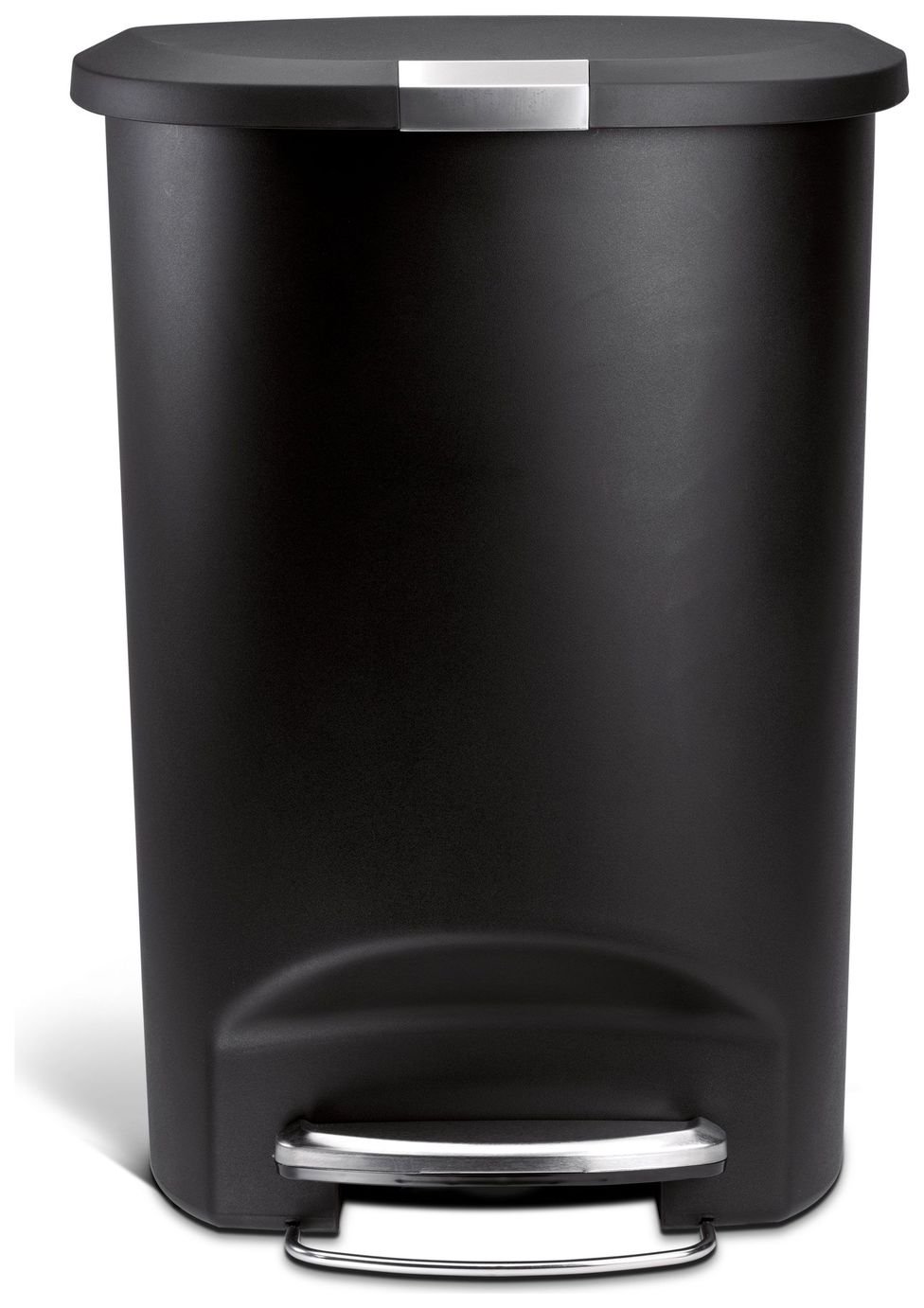 simplehuman 50L Plastic Semi Round Pedal Bin - Black
