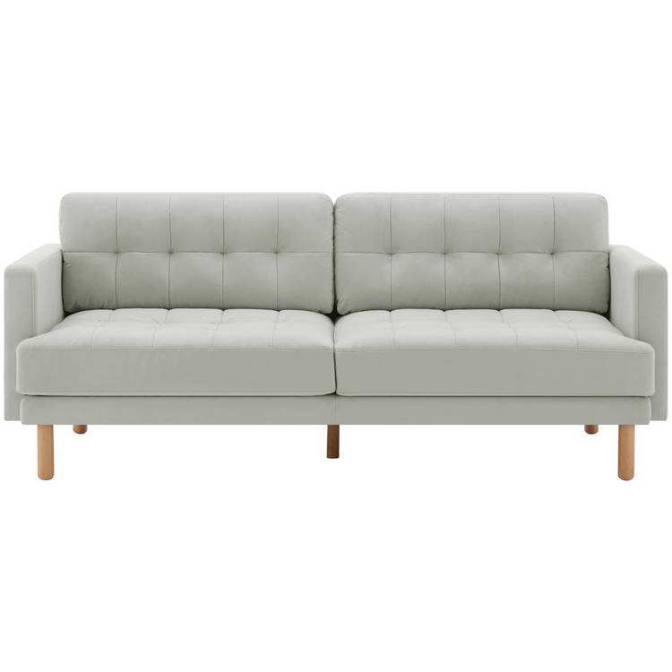 Habitat Newell Fabric 3 Seater Sofa - Light Grey 0