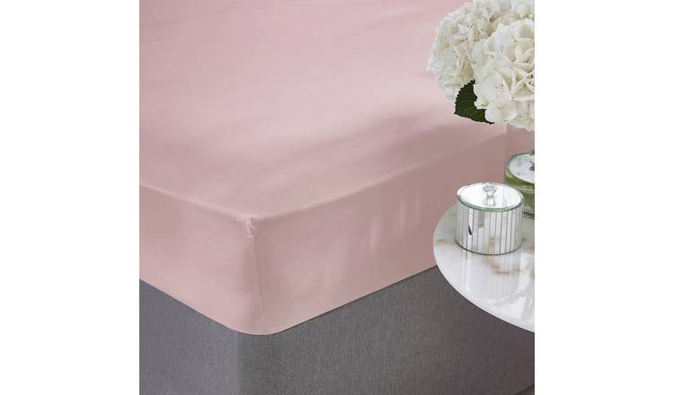 Buy Silentnight Supersoft Plain Pink Fitted Sheet Kingsize Bed