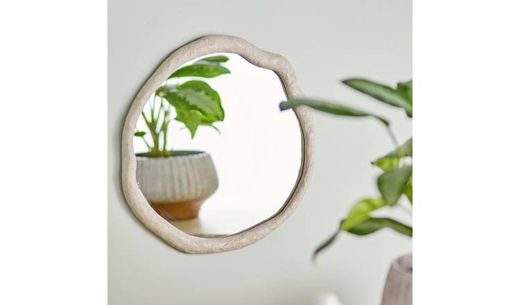 Bloomingville Cream Decorative Irregular Wall Mirror-41x38cm