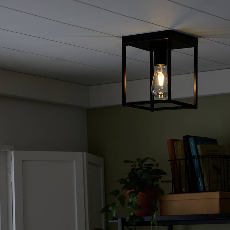 Argos Home Carriage Metal Flush Ceiling Light - Black 0