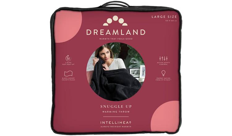 Buy Dreamland Snuggle Up Black Heated Throw Large Electric blankets Argos