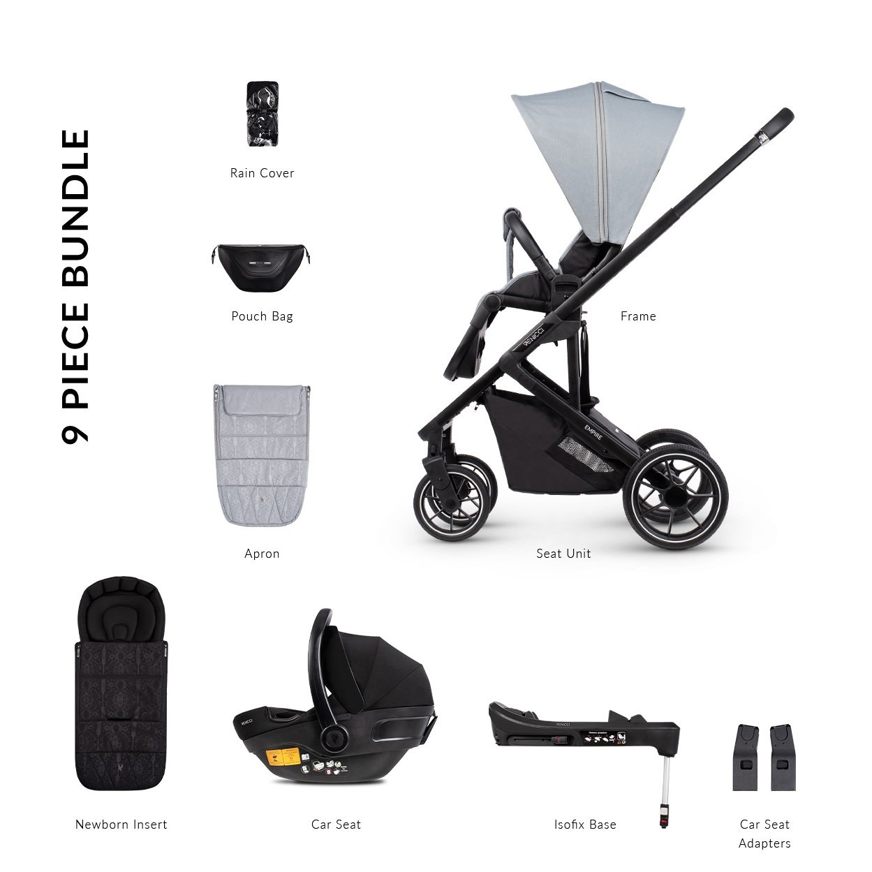 Venicci Empire City Travel System - Grey 