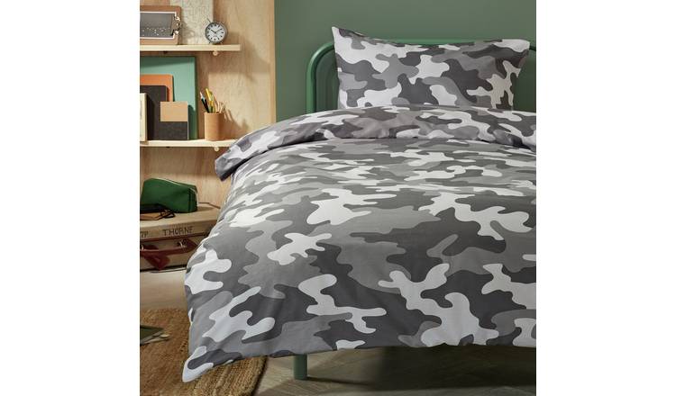 Argos Home Camo Grey Kids Bedding Set - Single