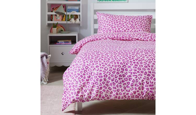 Argos Home Animal Print Pink Kids Bedding Set - Single