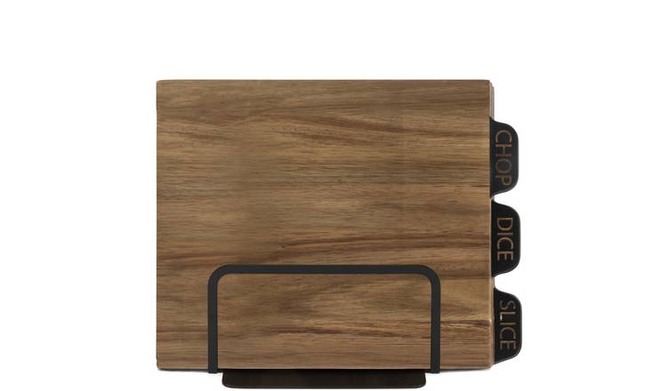 Habitat Industrial Acacia Wood Butcher Board - Pack of 3
