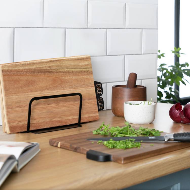 Habitat Industrial Acacia Wood Butcher Board - Pack of 3 0